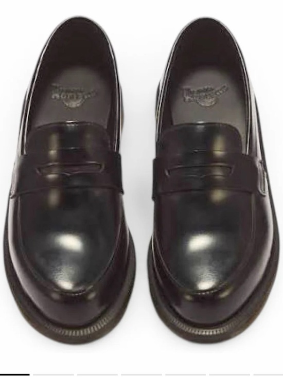 Dr. Martens Shoes - Dr. Martens Black Leather Penny Loafers- Dr. Martens Women's Temara